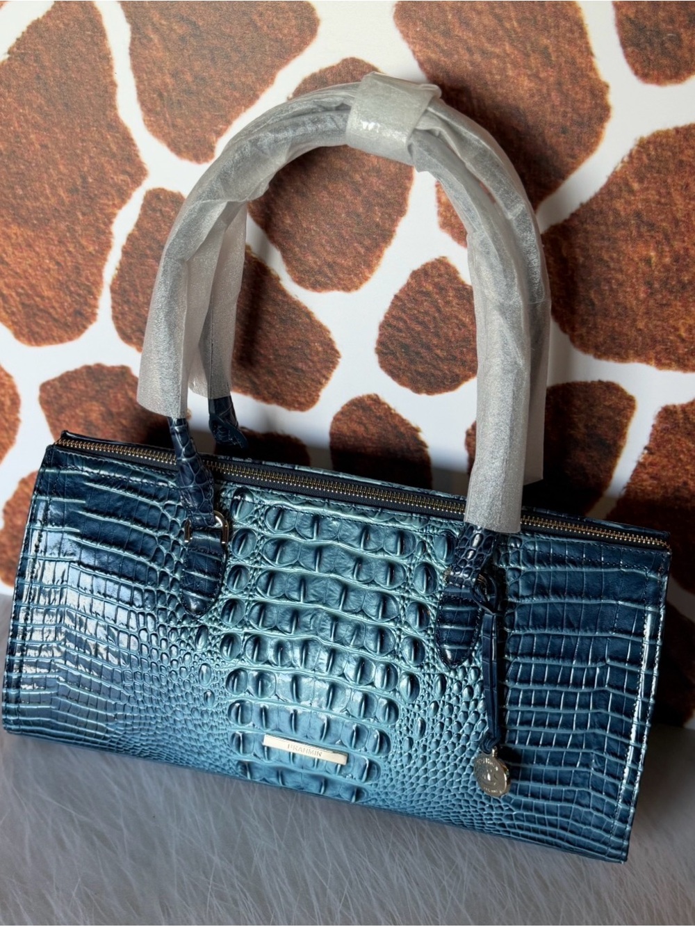 GORGEOUS BLUE Brahmin Sophia Retro Blue Melbourne bag NWT HTF - Picture 2 of 11